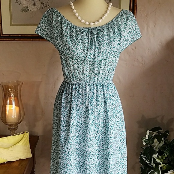 Dresses & Skirts - 💎 Handcrafted Floral Teal Dress💎 Unbranded
